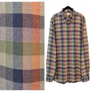 Carbon 2 Cobalt Mens Size L Multicolor Transiition Check Plaid 100% Cotton Shirt